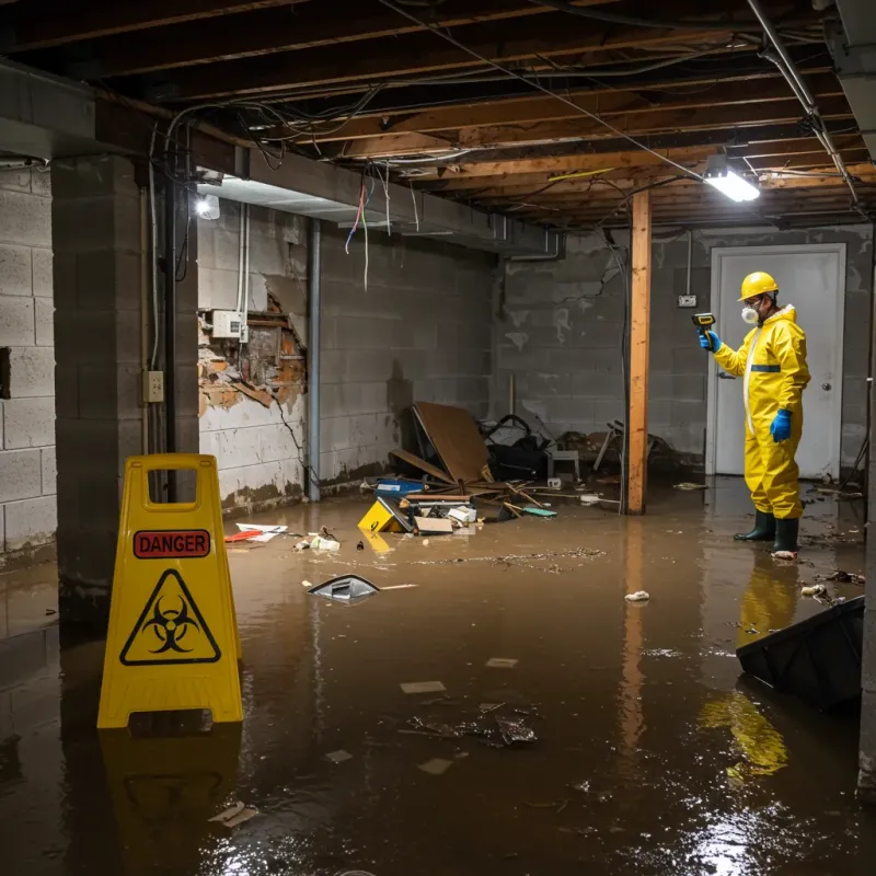 Flooded Basement Electrical Hazard in Monticello, KY Property