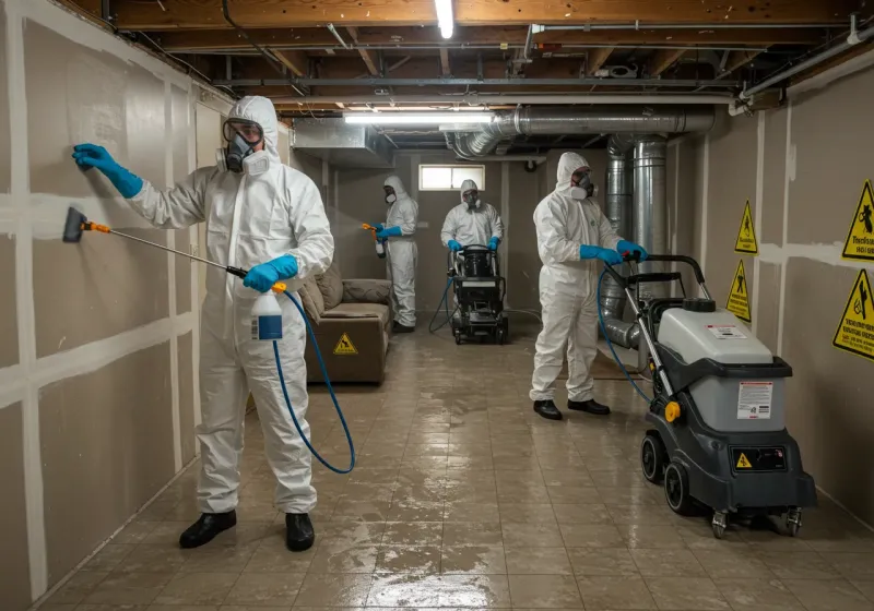 Basement Moisture Removal and Structural Drying process in Monticello, KY